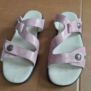 Propet Women's St. Lucia Slip on Sandal Pink Foil Size 6